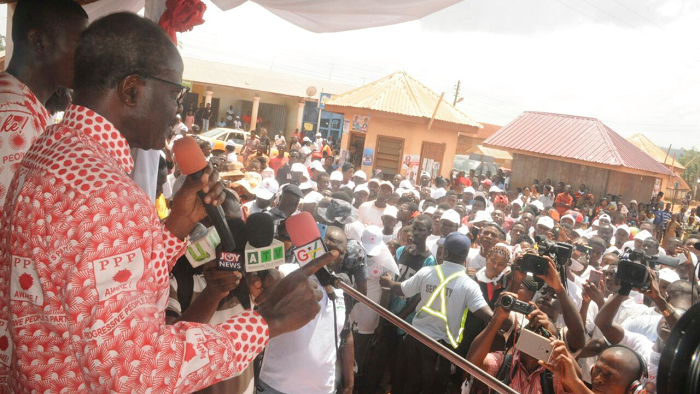  Dr Nduom addressing supporters at the Wa lorry park Picture: GABRIEL AHIABOR
